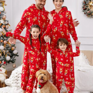 pyjama familial de noel renne festive