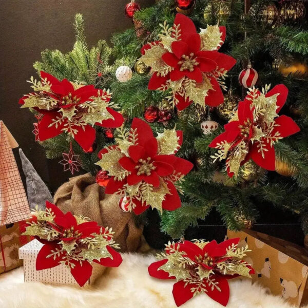 Plante de Noel Fleur Rouge en bouquet