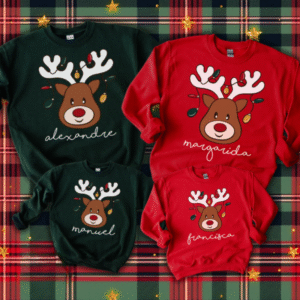 Pull Noel Famille Rouge et Vert