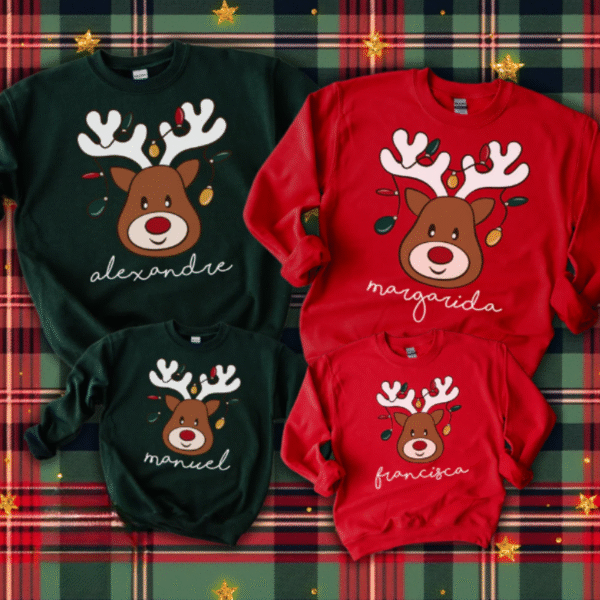Pull Noel Famille Rouge et Vert