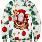 pull avec motif père Noël et renne
