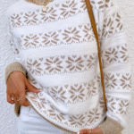 Chic pull de Noël blanc femme