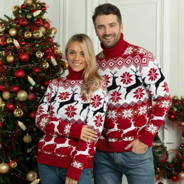 pull de noel couple