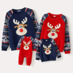 pull de Noel Pour la Famille avec Motif Renne