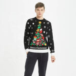 sapin lumineux de noël sur pull