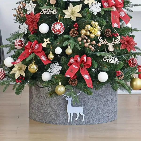 cache pied sapin de noellumineux gris