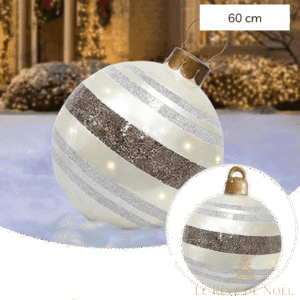Boule de Noël gonflable lumineuse argent