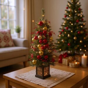 Petit Sapin de Noël Artificiel avec Lumières Led