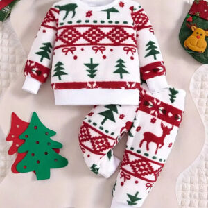 ensemble motif sapin de noellumineux bébé