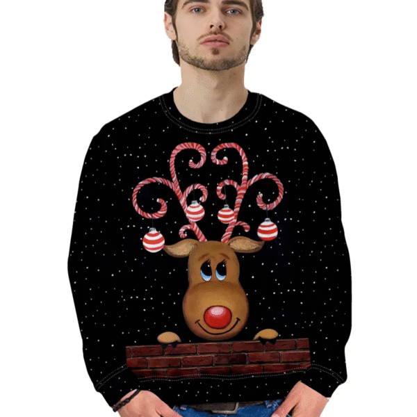 sweat de Noel homme avec motifs de renne