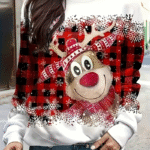 Pull hiver femme Noël renne