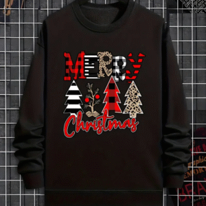 Pull de Noel Homme Merry Christmas avec sapins