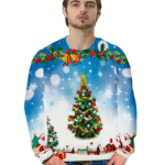 Vêtement de Noël homme avec sapin décoratif