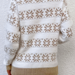 Élégant pull de Noël femme blanc