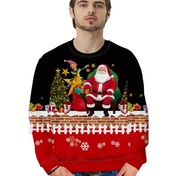 pull motifs père noellumineux lutin