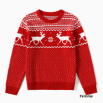 famille en tenue de noellumineux