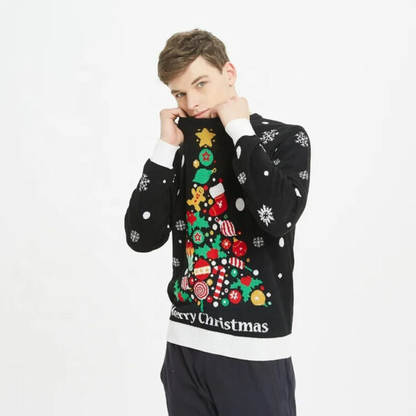 pull moche de noël sapin lumineux