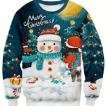 Pull de fete Noel Bonhomme de Neige