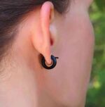 boucles d'oreilles créoles en bois naturel