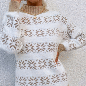 Pull de Noel Femme Blanc Chic
