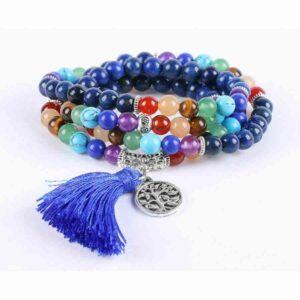 Bracelet multirang 7 chakras en Lapis Lazuli