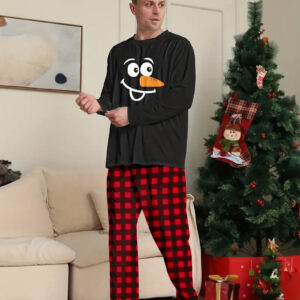 Pyjama bonhomme de neige carreaux