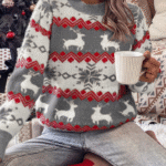 Pull élégant motifs noellumineux