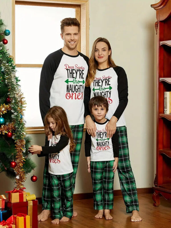 pyjama famille carreaux vert