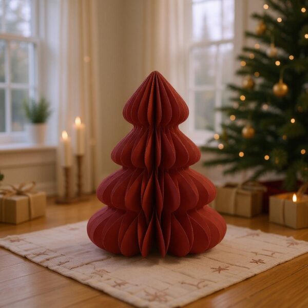 Sapin de Noël Alternatif Rouge en papier