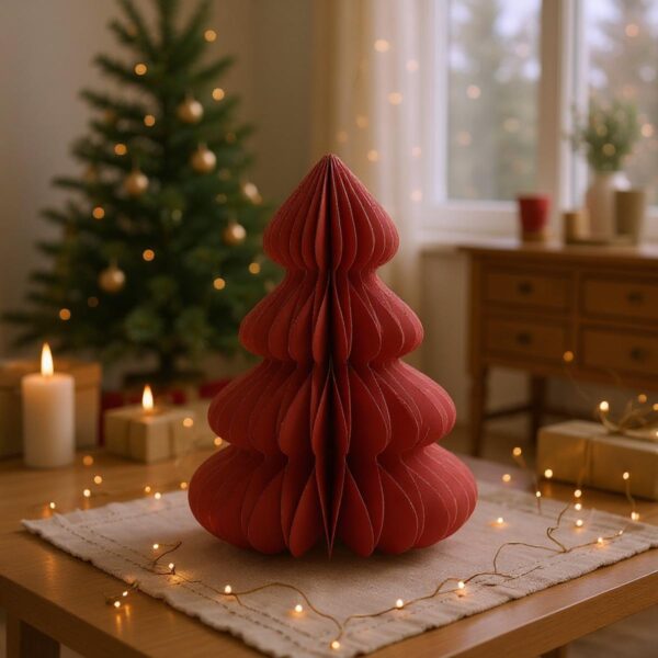 Sapin de Noël alternatif rouge en papier