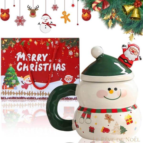 mug de noellumineux bonhomme de neige