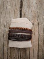 style élégant bracelets bois cuir homme