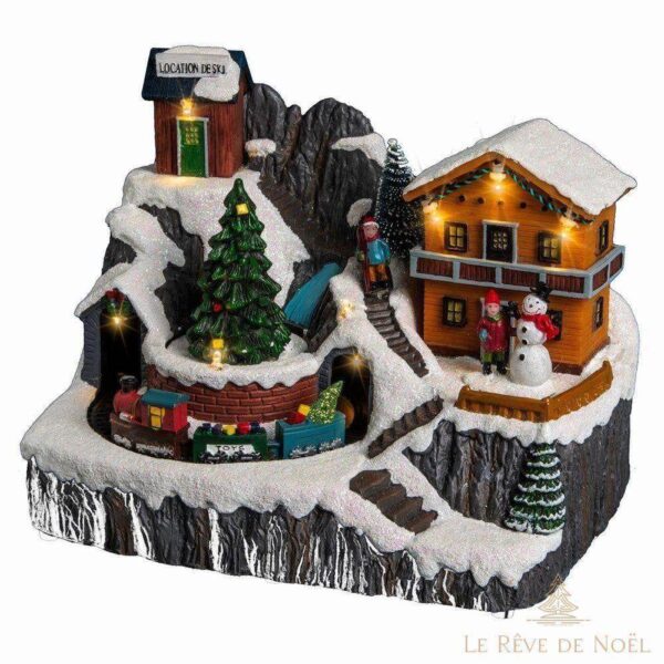 village lumineux de Noël ambiance festive