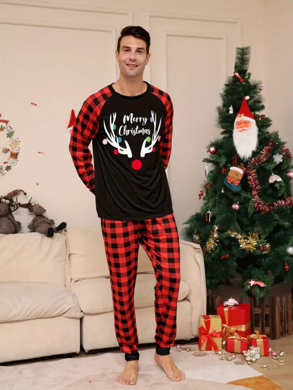 Pyjama carreaux rouge et noir homme