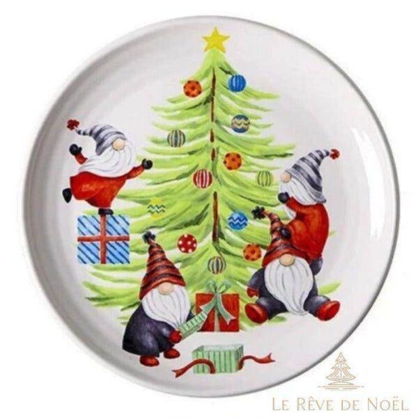 assiette plate de Noël élégante