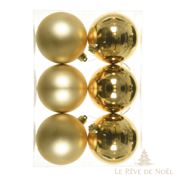 boules de Noël dorées 8cm