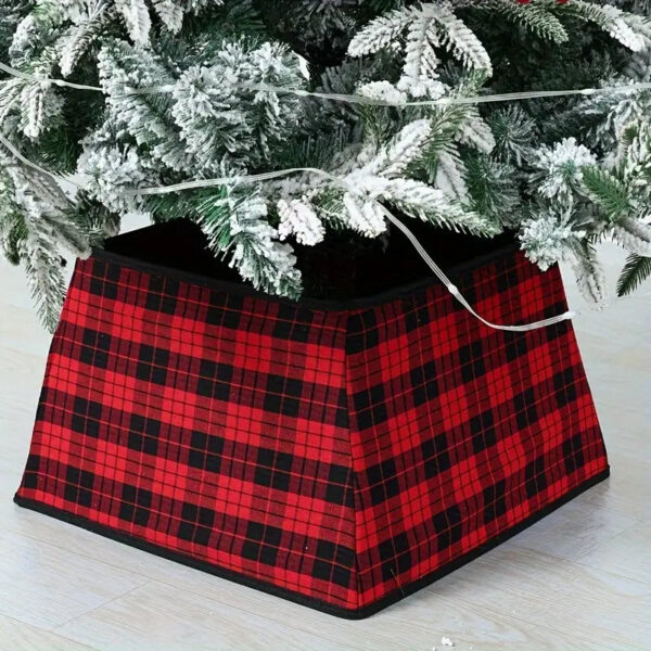 cache pied sapin rouge et noir