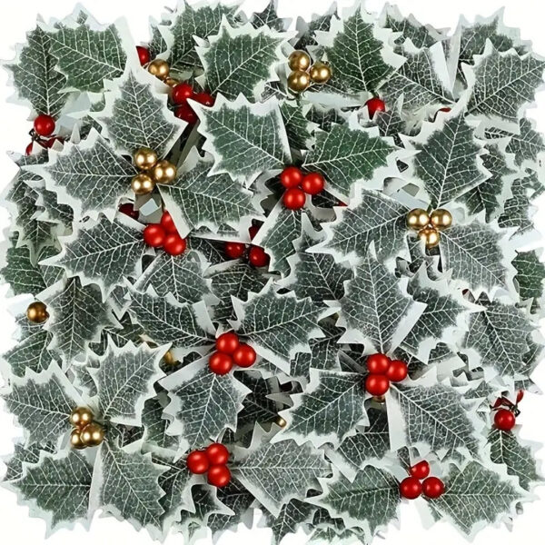Décoration Fleur Noel Houx 9 pcs