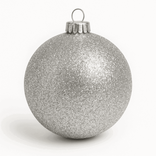 Boule de Noël pailletée argent