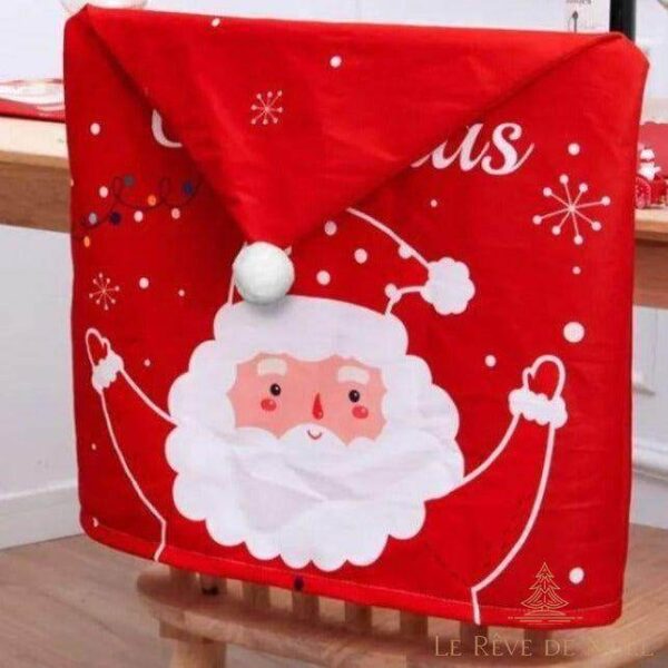 housse de chaise Noël Père Noël élégante