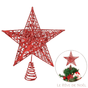Cimier de sapin de Noël étoile rouge