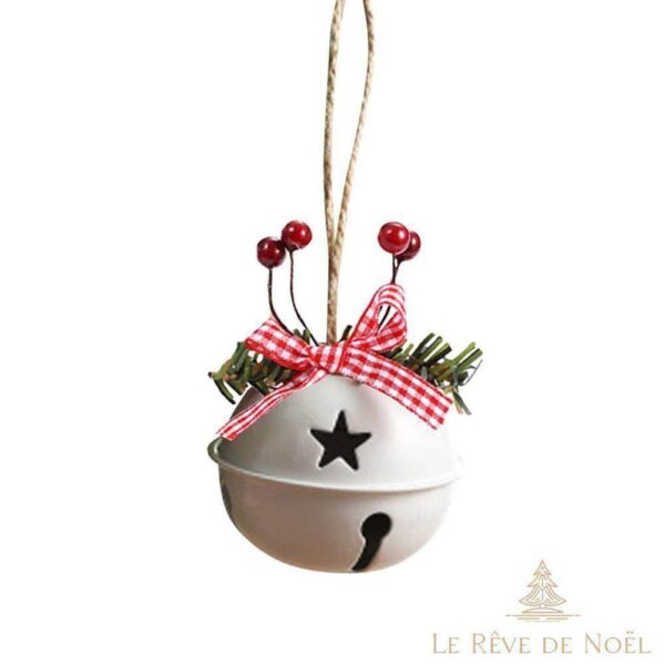 grelot cloche de Noël en métal blanc