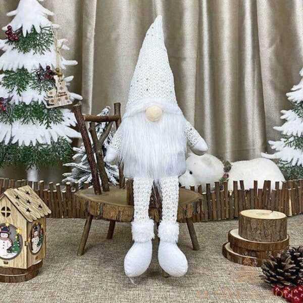 Gnome de Noël blanc décoratif