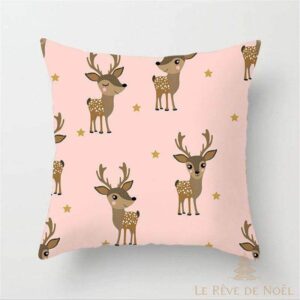 housse de coussin renne élégance festive
