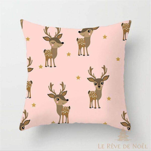 housse de coussin renne élégance festive