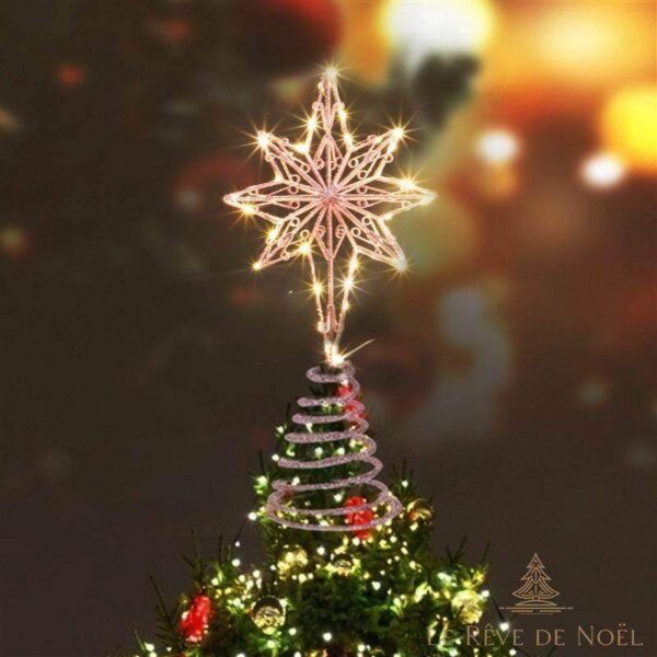 Cimier de sapin de Noël lumineux Etoile