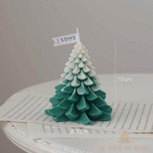 bougie sapin vert enneigé
