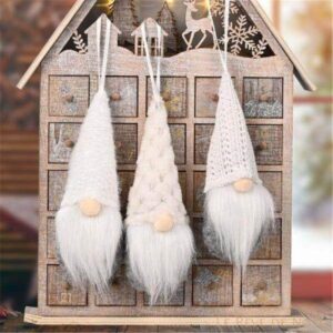 suspension lutins de Noël blancs