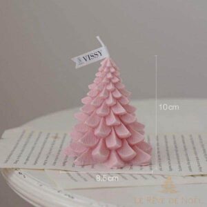 bougie de noël sapin rose