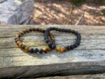 bracelet pierre de lave oeil de tigre